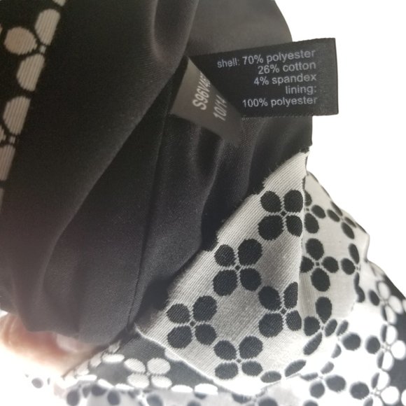 The Limited Black White Ying Yang Pencil Skirt Left Side Zip Clasp Size 4 - Picture 5 of 5